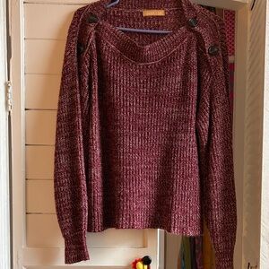 Elegant Burgundy Knit Sweater